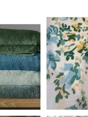 Matouk Towel Set in Aqua & Matching Ralph Lauren Shower Curtain